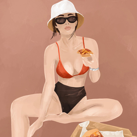 Девушка с пиццей