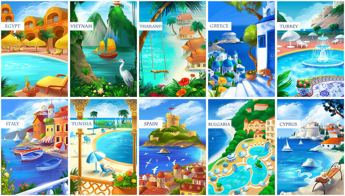 Иллюстрации для турагентства