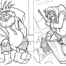 Герои русских народных сказок(раскраска)