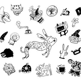 Стикеры ч/б