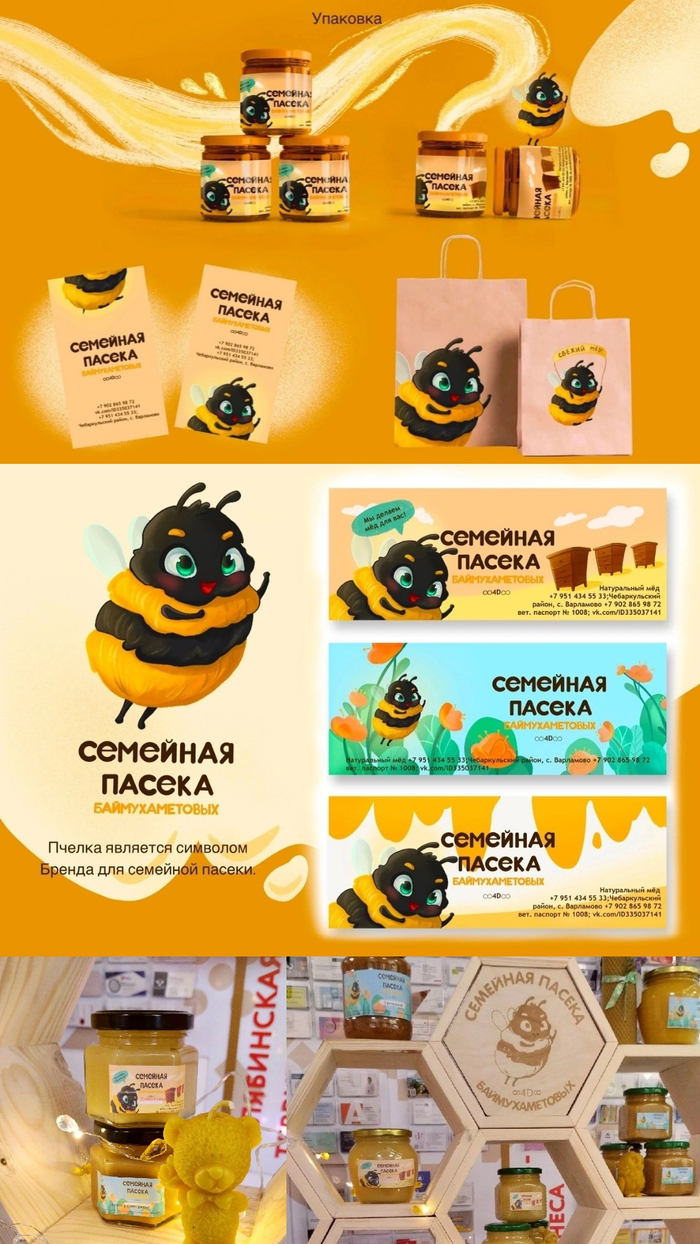 Бренд-персонаж для семейной пасеки 