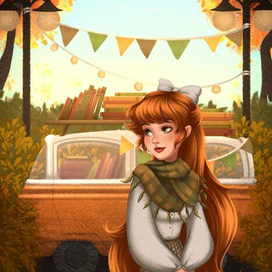 Осенняя иллюстрация для книжной обложки