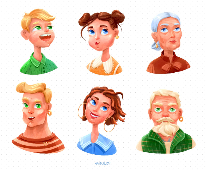 Персонажи разных возрастов