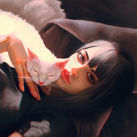 Девушка с котиком