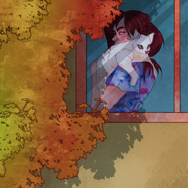 "Девушка в окне" иллюстрация к сборнику стихотворений