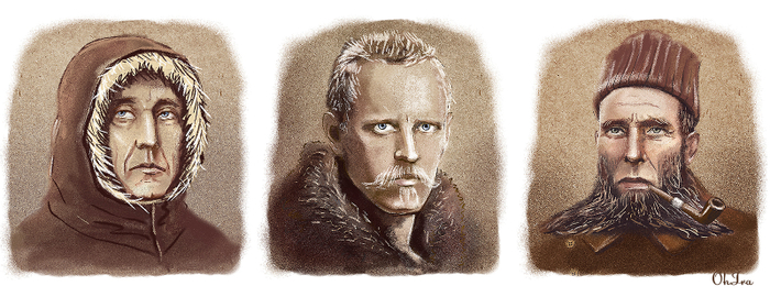 Амундсен, Нансен, Свердруп