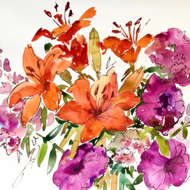 Букет с лилиями 