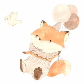 Лисичка летит на воздушных шариках