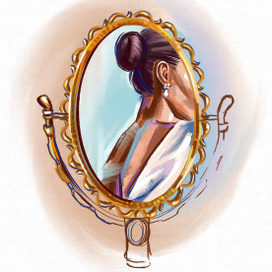 Скетч девушка в зеркале