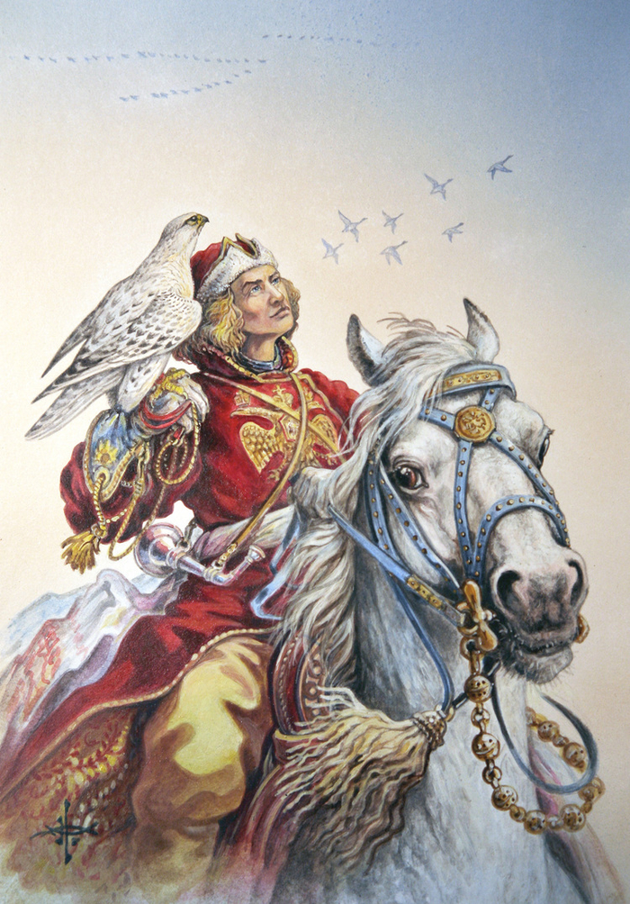 На охоте с кречетом.