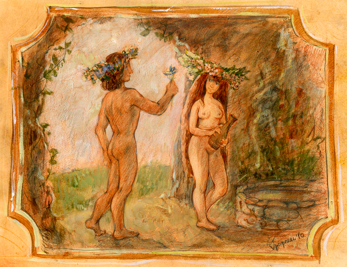 Эскиз по мотивам романа Лонга "Дафнис и Хлоя"