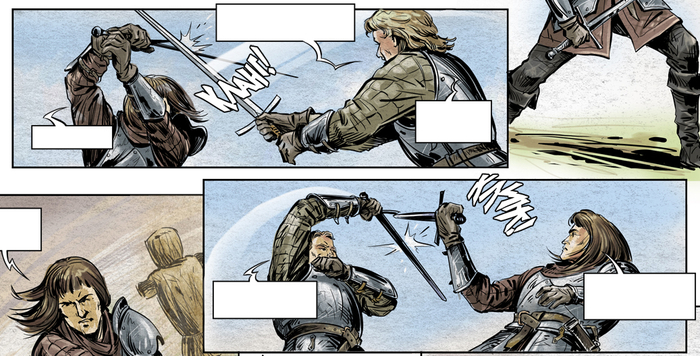 Рабоий фрагмент комикса "Спасти принцев в Тауэре".