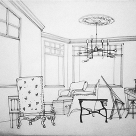 Эскиз интерьера частной квартиры