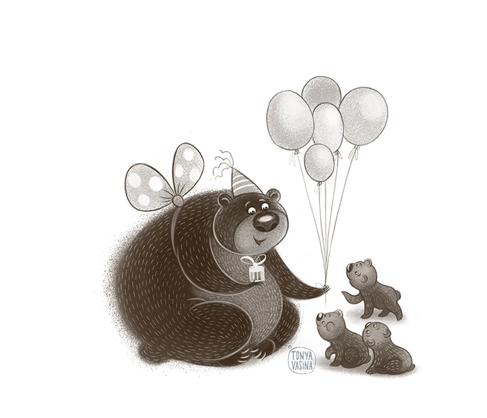 День рождения, медвежат