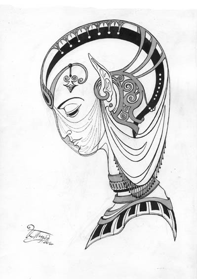 Портрет для собственной серии работ "Другой мир". Церемониальные маски.