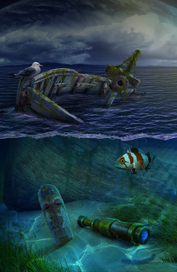 Под и над водой (close-up)