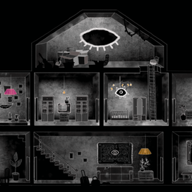 Концепт локации дома для игры Kleks