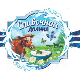 этикетка для упаковки сметаны
