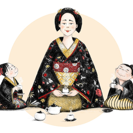 Счастливая японская семья