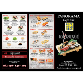 Menu booklet for cafe bar Panorama