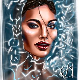 Иллюстрация по технике из ч/б в цвет