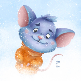 Мышонок в снегу