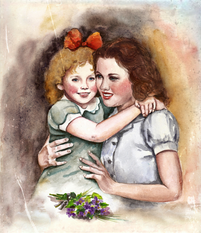 Иллюстрация для открытки в ретро-стиле