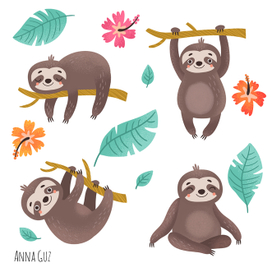 Ленивые Ленивцы Sloths