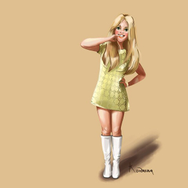 Девушка из 70х