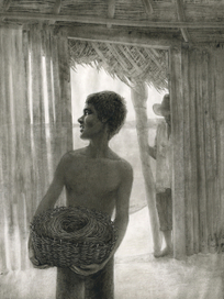 Иллюстрация к повести Эрнеста Хемингуэя "Старик и море"