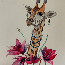 Жираф принарядилась