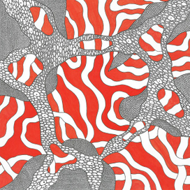 "Оранжевый танец" (рисунок на бумаге)