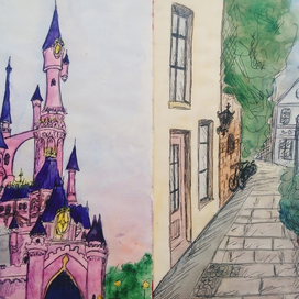 Разворот в скетчбуке 