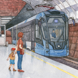 Подземная станция скоростного трамвая Волгограда