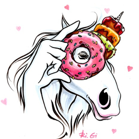 Unicorn whith donuts