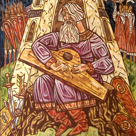 "Слово о полку Игореве". "Сказитель". 44х63. 2017г.