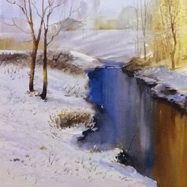 Речка Кекавиня.Первый снег.