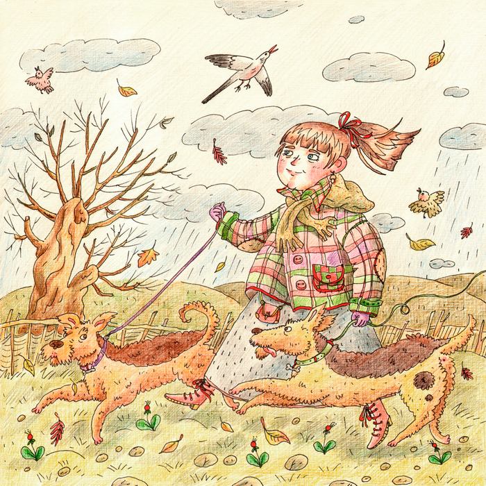 Девушка с эрдельтерьерами