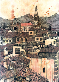 Флоренция. Крыши.Санта Кроче.