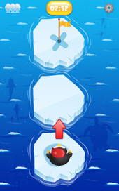 Игровое поле игры "Penguin jump"