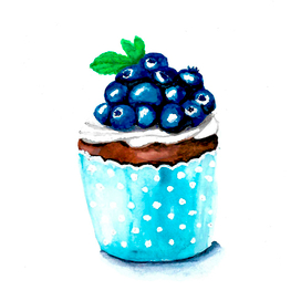 кекс акварельный