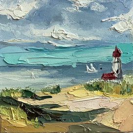 Пейзаж мастихином 