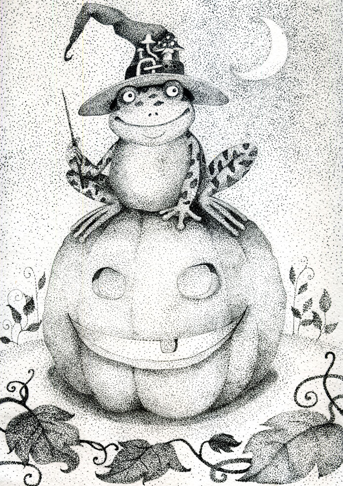 Есть девочка на шаре, а это лягушка на тыкве)))