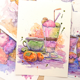 Серия иллюстраций для открыток