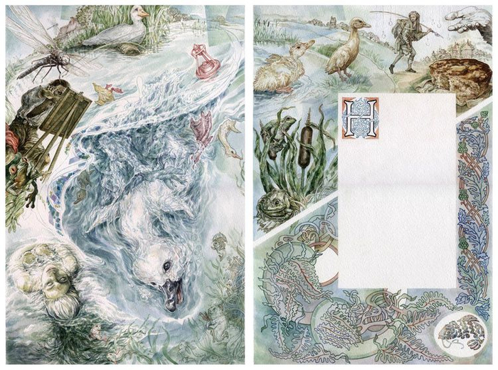 Ханс К. Андерсен "Гадкий Утёнок" (разварот на 6-7 страницу)