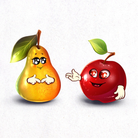 Влюблённая парочка фруктов