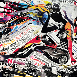 Девушка в технике коллаж