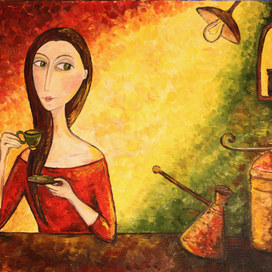 Иллюстрация к рассказу "Нино пьет кофе в НиНо"