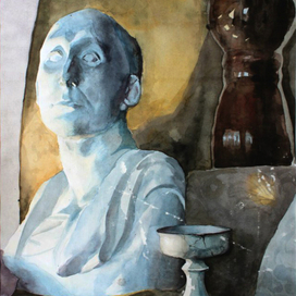 Натюрморт с гипсовой головой