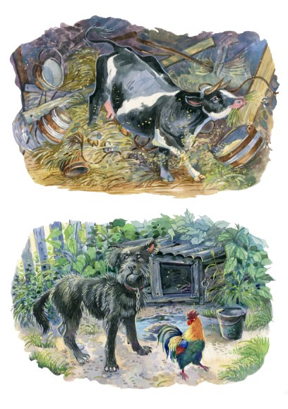 Ушинский "Бодливая корова" и "Петух да собака"